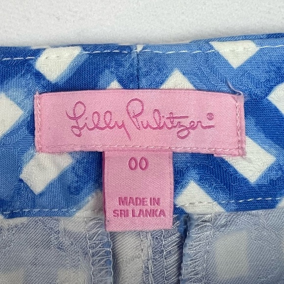 Lilly Pulitzer Kelly Skinny Ankle Pants Feelin Beachy Bennet Blue Sz 00 - Picture 6 of 7